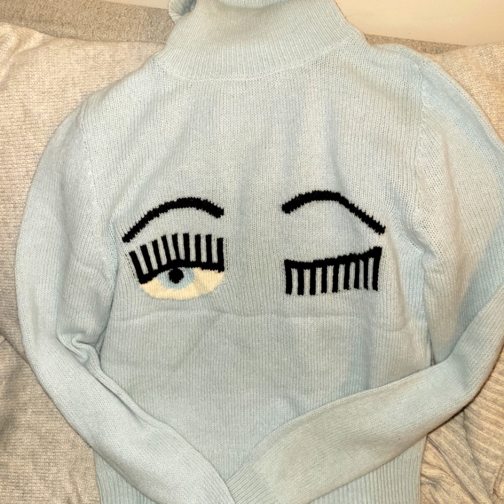 Chiara Ferragni blue turtleneck sweater xs